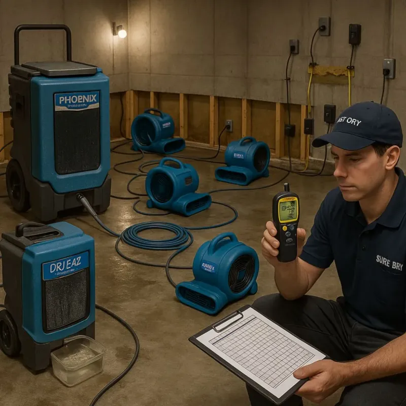 Structural Drying and Dehumidification process in Palm City, FL